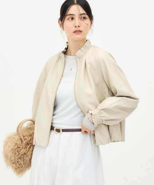 NOLLEY’S(ノーリーズ)の「【MARILYN MOON/マリリーンムーン】soft eco-leather blouson別注(ブルゾン・レディース・ブラック/キナリ・FREE)」の12枚目の写真