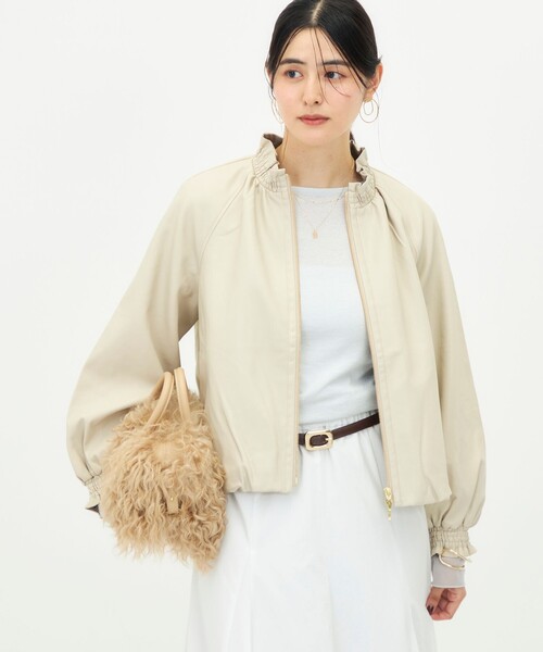 NOLLEY’S(ノーリーズ)の「【MARILYN MOON/マリリーンムーン】soft eco-leather blouson別注(ブルゾン・レディース・ブラック/キナリ・FREE)」の13枚目の写真