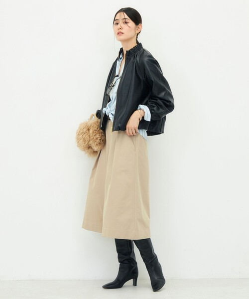 NOLLEY’S(ノーリーズ)の「【MARILYN MOON/マリリーンムーン】soft eco-leather blouson別注(ブルゾン・レディース・ブラック/キナリ・FREE)」の14枚目の写真