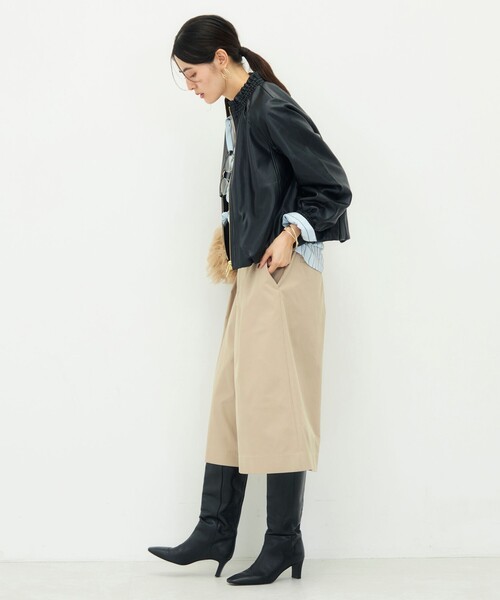 NOLLEY’S(ノーリーズ)の「【MARILYN MOON/マリリーンムーン】soft eco-leather blouson別注(ブルゾン・レディース・ブラック/キナリ・FREE)」の15枚目の写真