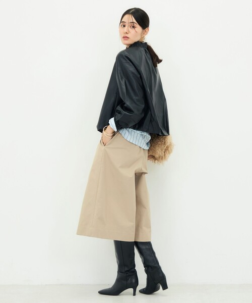 NOLLEY’S(ノーリーズ)の「【MARILYN MOON/マリリーンムーン】soft eco-leather blouson別注(ブルゾン・レディース・ブラック/キナリ・FREE)」の16枚目の写真
