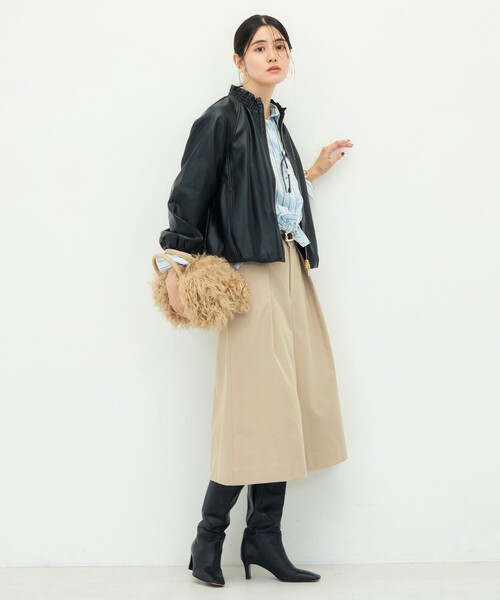 NOLLEY’S(ノーリーズ)の「【MARILYN MOON/マリリーンムーン】soft eco-leather blouson別注(ブルゾン・レディース・ブラック/キナリ・FREE)」の18枚目の写真