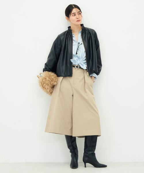 NOLLEY’S(ノーリーズ)の「【MARILYN MOON/マリリーンムーン】soft eco-leather blouson別注(ブルゾン・レディース・ブラック/キナリ・FREE)」の19枚目の写真