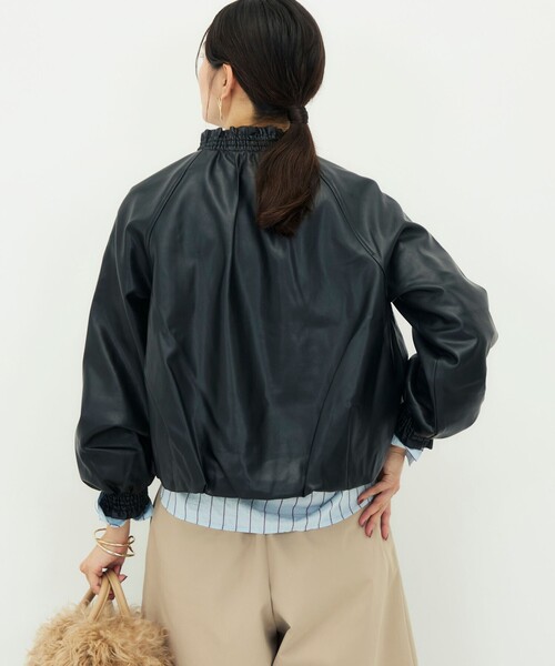 NOLLEY’S(ノーリーズ)の「【MARILYN MOON/マリリーンムーン】soft eco-leather blouson別注(ブルゾン・レディース・ブラック/キナリ・FREE)」の21枚目の写真