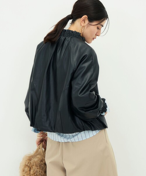 NOLLEY’S(ノーリーズ)の「【MARILYN MOON/マリリーンムーン】soft eco-leather blouson別注(ブルゾン・レディース・ブラック/キナリ・FREE)」の22枚目の写真