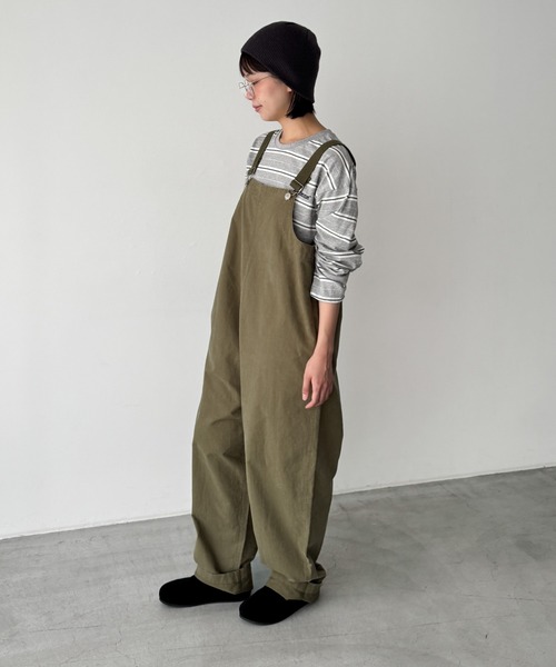 CANAL JEAN（キャナルジーン）の「Lakey Park　ヴィンテージコットンサロペット（サロペット/オーバーオール・レディース・カーキ・ONE SIZE）」の3枚目の写真