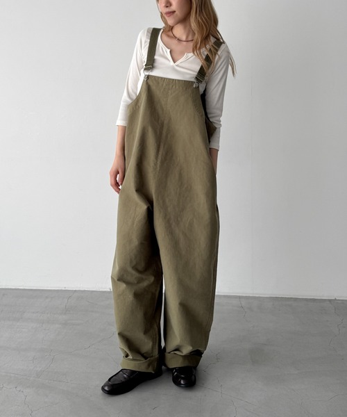 CANAL JEAN（キャナルジーン）の「Lakey Park　ヴィンテージコットンサロペット（サロペット/オーバーオール・レディース・カーキ・ONE SIZE）」の7枚目の写真