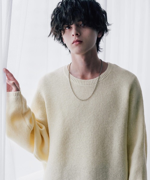 Rocky Monroe(ロッキーモンロー)の「新色追加 オーバーサイズミラノリブミックスニットドルマンセーター(ニット/セーター・メンズ・ブラウン/カーキ/ライトグレー/ブラック/ネイビー/ブルー/ブラック系/オフホワイト/ブラック系1/ピンク/ワイン・M/XL/L)」の15枚目の写真