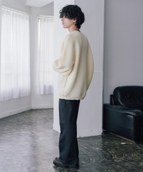 Rocky Monroe(ロッキーモンロー)の「新色追加 オーバーサイズミラノリブミックスニットドルマンセーター(ニット/セーター・メンズ・ブラウン/カーキ/ライトグレー/ブラック/ネイビー/ブルー/ブラック系/オフホワイト/ブラック系1/ピンク/ワイン・M/XL/L)」の17枚目の写真