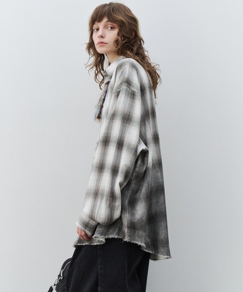 AIVER(アイバー)の「AIVER スプレー加工オンブレチェックシャツ(シャツ/ブラウス・メンズ・オフホワイト/ブラウン・SMALL/MEDIUM/LARGE)」の20枚目の写真