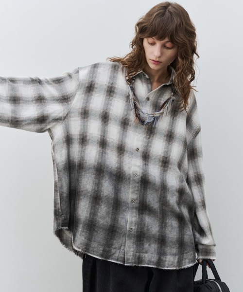 AIVER(アイバー)の「AIVER スプレー加工オンブレチェックシャツ(シャツ/ブラウス・メンズ・オフホワイト/ブラウン・SMALL/MEDIUM/LARGE)」の18枚目の写真