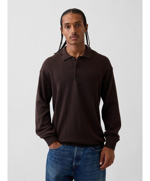 GAP(ギャップ)の「リラックスフィット ポロセーター(ニット/セーター・メンズ・ブラック/グレー/ブラウン/その他5・L/M/XS/S/XL)」の3枚目の写真
