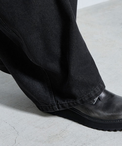 SERACE(セラス)の「【SERACE】Vintage wide curved denim cargo pants / ヴィンテージワイドカーブデニムカーゴパンツ(デニムパンツ・メンズ・ライトグレー/ブラック/インディゴブルー・M/L/S)」の11枚目の写真