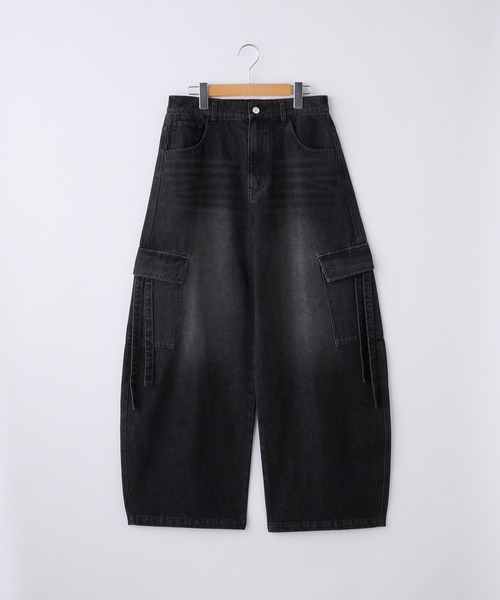 SERACE(セラス)の「【SERACE】Vintage wide curved denim cargo pants / ヴィンテージワイドカーブデニムカーゴパンツ(デニムパンツ・メンズ・ライトグレー/ブラック/インディゴブルー・M/L/S)」の12枚目の写真