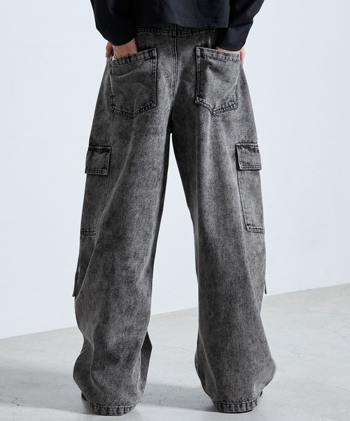 SERACE(セラス)の「【SERACE】Vintage wide curved denim cargo pants / ヴィンテージワイドカーブデニムカーゴパンツ(デニムパンツ・メンズ・ライトグレー/ブラック/インディゴブルー・M/L/S)」の18枚目の写真