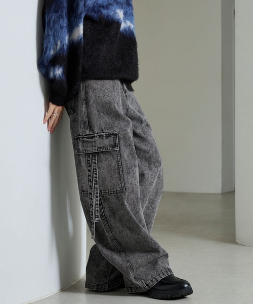 SERACE(セラス)の「【SERACE】Vintage wide curved denim cargo pants / ヴィンテージワイドカーブデニムカーゴパンツ(デニムパンツ・メンズ・ライトグレー/ブラック/インディゴブルー・M/L/S)」の20枚目の写真