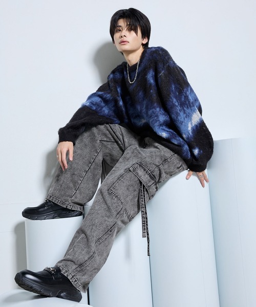 SERACE(セラス)の「【SERACE】Vintage wide curved denim cargo pants / ヴィンテージワイドカーブデニムカーゴパンツ(デニムパンツ・メンズ・ライトグレー/ブラック/インディゴブルー・M/L/S)」の21枚目の写真