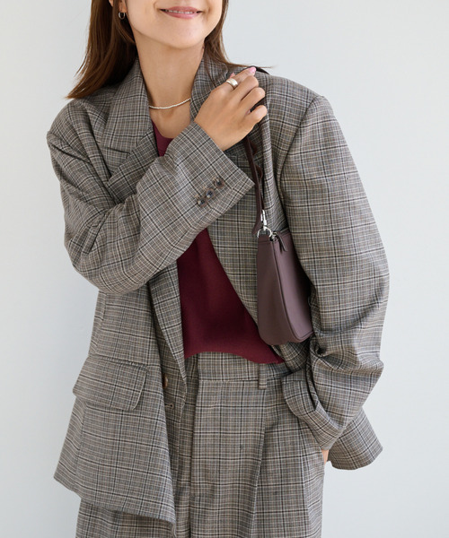 OUTDOOR PRODUCTS（アウトドアプロダクツ）の「ORDINARY CHECK DOUBLE JACKETセットアップ対応（テーラードジャケット・レディース・グレー・FREE）」の3枚目の写真