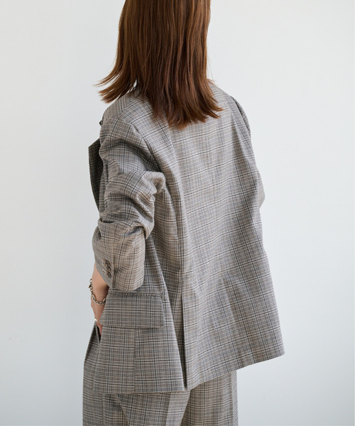 OUTDOOR PRODUCTS（アウトドアプロダクツ）の「ORDINARY CHECK DOUBLE JACKETセットアップ対応（テーラードジャケット・レディース・グレー・FREE）」の5枚目の写真