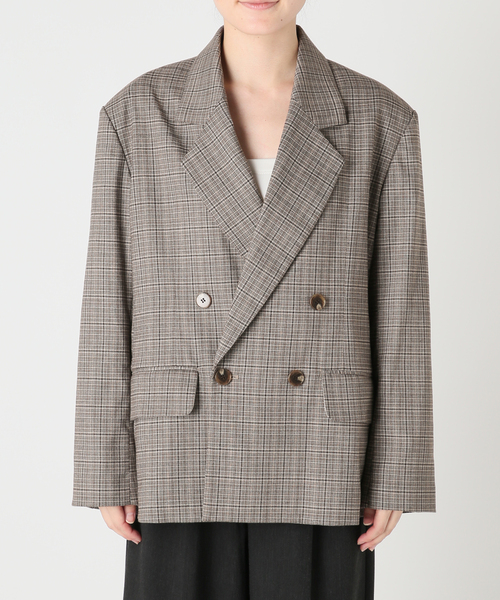 OUTDOOR PRODUCTS（アウトドアプロダクツ）の「ORDINARY CHECK DOUBLE JACKETセットアップ対応（テーラードジャケット・レディース・グレー・FREE）」の14枚目の写真
