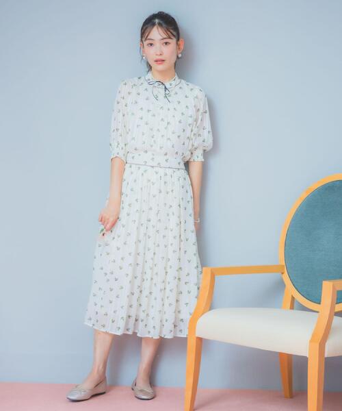 ITS'DEMO(イッツデモ)の「<Philly chocolateコラボ>花柄スカート(スカート・レディース・アイボリー/グリーン系・00)」の5枚目の写真