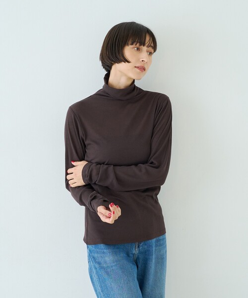 Rouge vif Anna(ルージュヴィフアンナ)の「前後2WAYウール釦テレコタートルカットソー(Tシャツ/カットソー・レディース・グレー/ホワイト/ブラック/ブラウン・フリー)」の19枚目の写真
