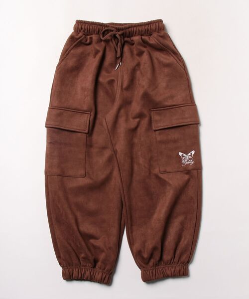 ZIDDY(ジディ)の「バタフライ刺しゅうスエードライクカーゴパンツ(130~160cm)(カーゴパンツ・キッズ・ブラック/ブラウン・130cm/FREE/140cm/150cm)」の2枚目の写真