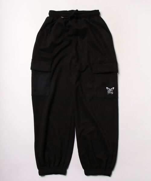 ZIDDY(ジディ)の「バタフライ刺しゅうスエードライクカーゴパンツ(130~160cm)(カーゴパンツ・キッズ・ブラック/ブラウン・130cm/FREE/140cm/150cm)」の1枚目の写真