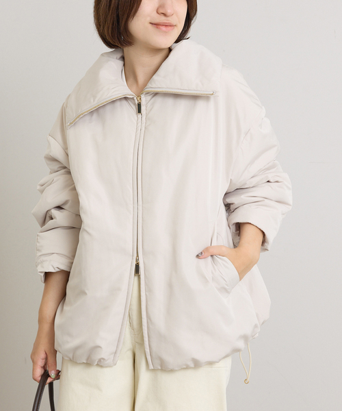 U by SPICK&SPAN（ユーバイスピックアンドスパン）の「撥水フロントジップパファージャケット（その他アウター・レディース・ベージュ/ブラック・FREE）」の2枚目の写真