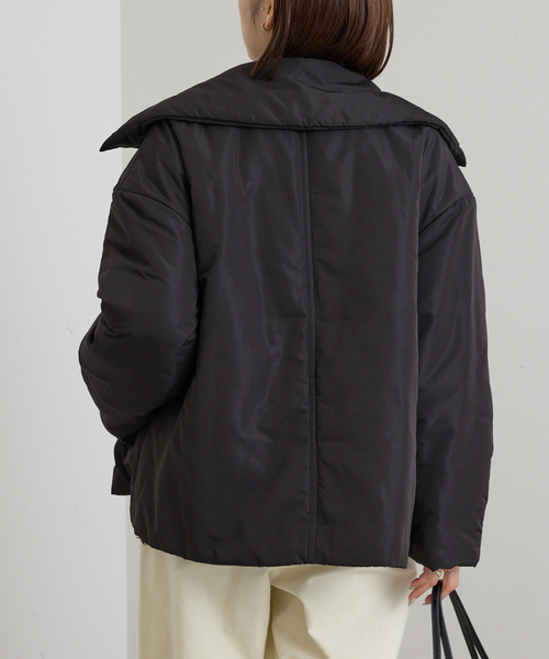 U by SPICK&SPAN（ユーバイスピックアンドスパン）の「撥水フロントジップパファージャケット（その他アウター・レディース・ベージュ/ブラック・FREE）」の5枚目の写真