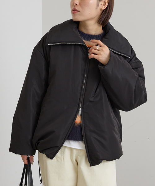 U by SPICK&SPAN（ユーバイスピックアンドスパン）の「撥水フロントジップパファージャケット（その他アウター・レディース・ベージュ/ブラック・FREE）」の10枚目の写真