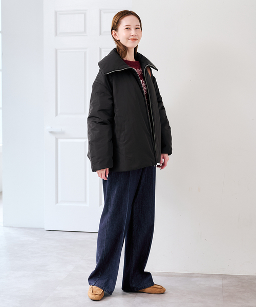 U by SPICK&SPAN（ユーバイスピックアンドスパン）の「撥水フロントジップパファージャケット（その他アウター・レディース・ベージュ/ブラック・FREE）」の13枚目の写真