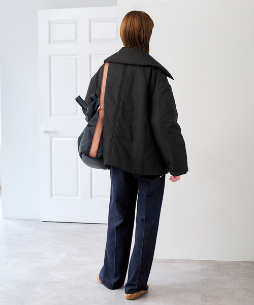 U by SPICK&SPAN（ユーバイスピックアンドスパン）の「撥水フロントジップパファージャケット（その他アウター・レディース・ベージュ/ブラック・FREE）」の14枚目の写真