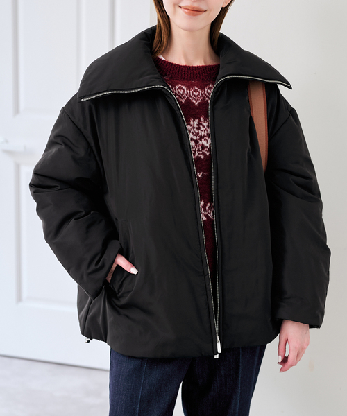 U by SPICK&SPAN（ユーバイスピックアンドスパン）の「撥水フロントジップパファージャケット（その他アウター・レディース・ベージュ/ブラック・FREE）」の16枚目の写真