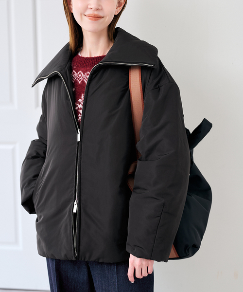 U by SPICK&SPAN（ユーバイスピックアンドスパン）の「撥水フロントジップパファージャケット（その他アウター・レディース・ベージュ/ブラック・FREE）」の21枚目の写真
