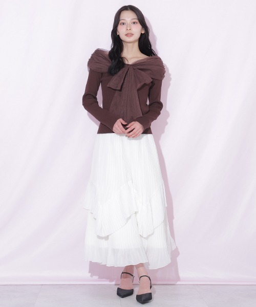 JILL by JILL STUART（ジルバイジルスチュアート）の「ランダムプリーツシアースカート（スカート・レディース・ベージュ/グレー/ホワイト・FREE）」の7枚目の写真