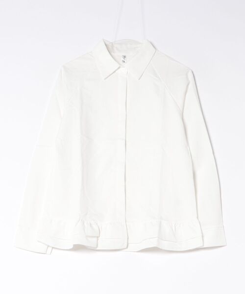 MAISON DE THERESE(メゾン ド テレーズ)の「フリルヘム 長袖ホワイトシャツ ブラウス(シャツ/ブラウス・レディース・White・M)」の3枚目の写真