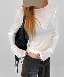 [MADE] テンロウール混テンセルボートネック長袖Tシャツ