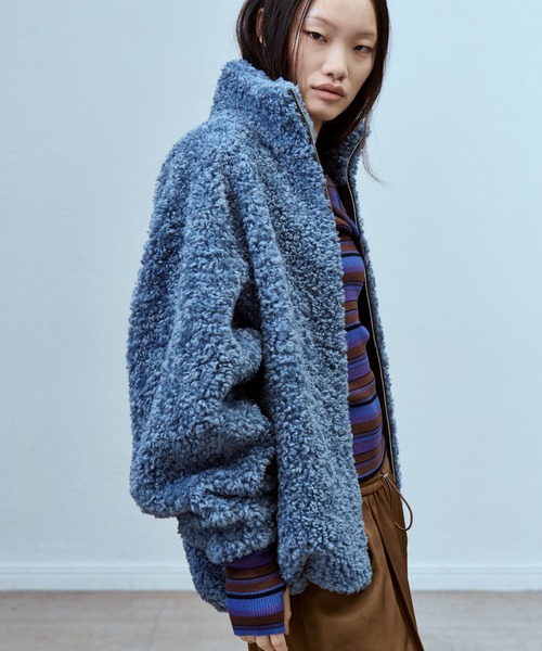 THINGS THAT MATTER(シングス ザット マター)の「【先行予約】IMITATION SHEEP FUR JACKET / イミテーションシープファージャケット(ダウンジャケット/コート・レディース・チャコールグレー/ブルー・FREE)」の7枚目の写真