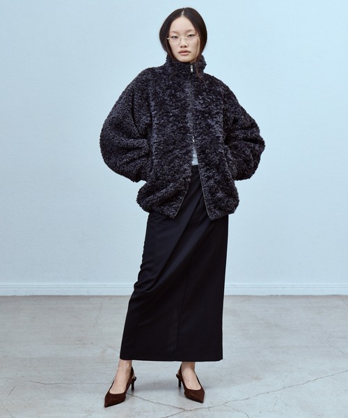 THINGS THAT MATTER(シングス ザット マター)の「【先行予約】IMITATION SHEEP FUR JACKET / イミテーションシープファージャケット(ダウンジャケット/コート・レディース・チャコールグレー/ブルー・FREE)」の14枚目の写真