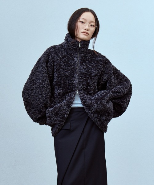 THINGS THAT MATTER(シングス ザット マター)の「【先行予約】IMITATION SHEEP FUR JACKET / イミテーションシープファージャケット(ダウンジャケット/コート・レディース・チャコールグレー/ブルー・FREE)」の11枚目の写真
