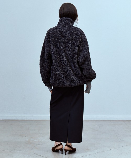 THINGS THAT MATTER(シングス ザット マター)の「【先行予約】IMITATION SHEEP FUR JACKET / イミテーションシープファージャケット(ダウンジャケット/コート・レディース・チャコールグレー/ブルー・FREE)」の15枚目の写真