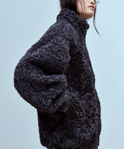 THINGS THAT MATTER(シングス ザット マター)の「【先行予約】IMITATION SHEEP FUR JACKET / イミテーションシープファージャケット(ダウンジャケット/コート・レディース・チャコールグレー/ブルー・FREE)」の16枚目の写真