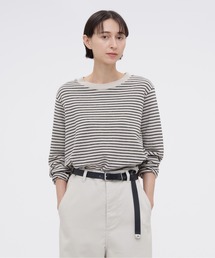 MHL. | TEXTURED COTTON STRIPE(Tシャツ/カットソー)