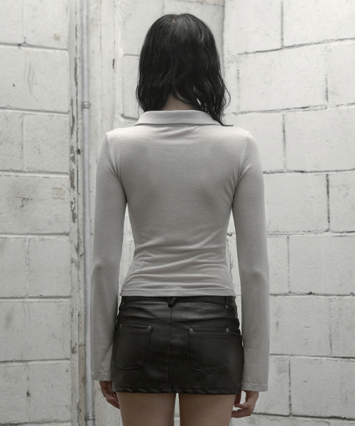 ROCKCAKE(ロックケーキ)の「Hook Collar Shirt - Gray(ポロシャツ・レディース・その他・SMALL)」の4枚目の写真