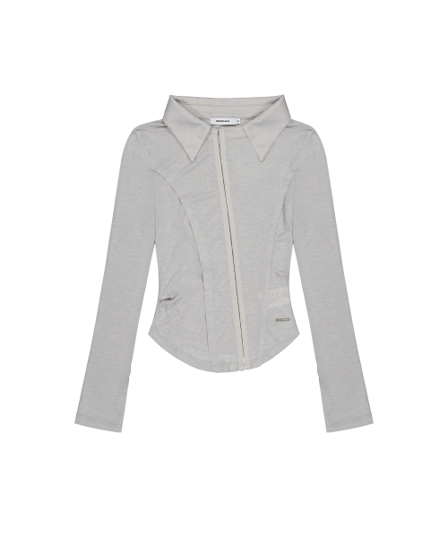 ROCKCAKE(ロックケーキ)の「Hook Collar Shirt - Gray(ポロシャツ・レディース・その他・SMALL)」の5枚目の写真