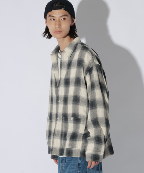 LAKOLE(ラコレ)の「ガーゼチェック長袖シャツ / 1057771(シャツ/ブラウス・メンズ・ブラウン/ホワイト・MEDIUM/LARGE)」の1枚目の写真