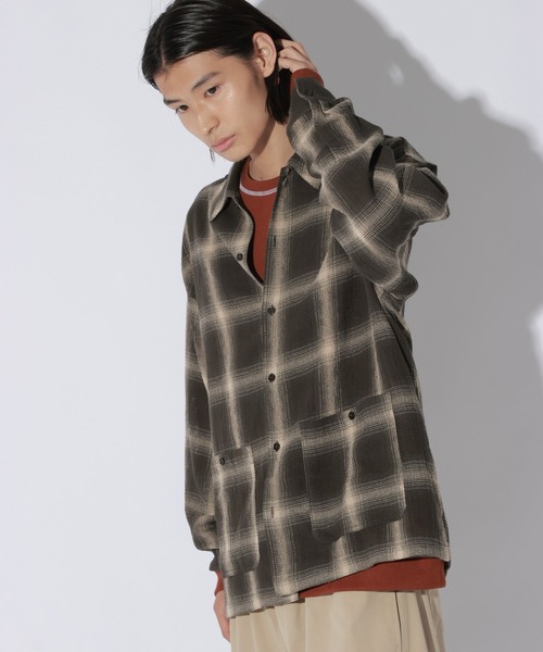 LAKOLE(ラコレ)の「ガーゼチェック長袖シャツ / 1057771(シャツ/ブラウス・メンズ・ブラウン/ホワイト・MEDIUM/LARGE)」の11枚目の写真