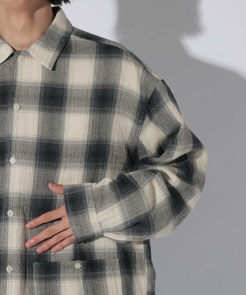 LAKOLE(ラコレ)の「ガーゼチェック長袖シャツ / 1057771(シャツ/ブラウス・メンズ・ブラウン/ホワイト・MEDIUM/LARGE)」の17枚目の写真