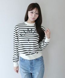 Calm stripe knit polo（ニット/セーター）｜DECEMBERMAY